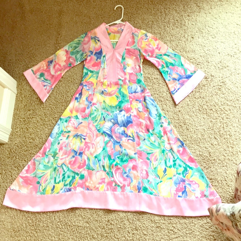 Pink floral shalwar or long dress (open to offers)